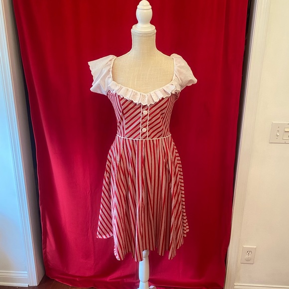 Retrolicious Dresses & Skirts - 💒 Retrolicious Candy striper holiday cane Christmas dress small
